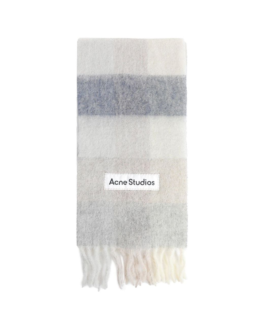 Acne Gray Checked Scarf for men