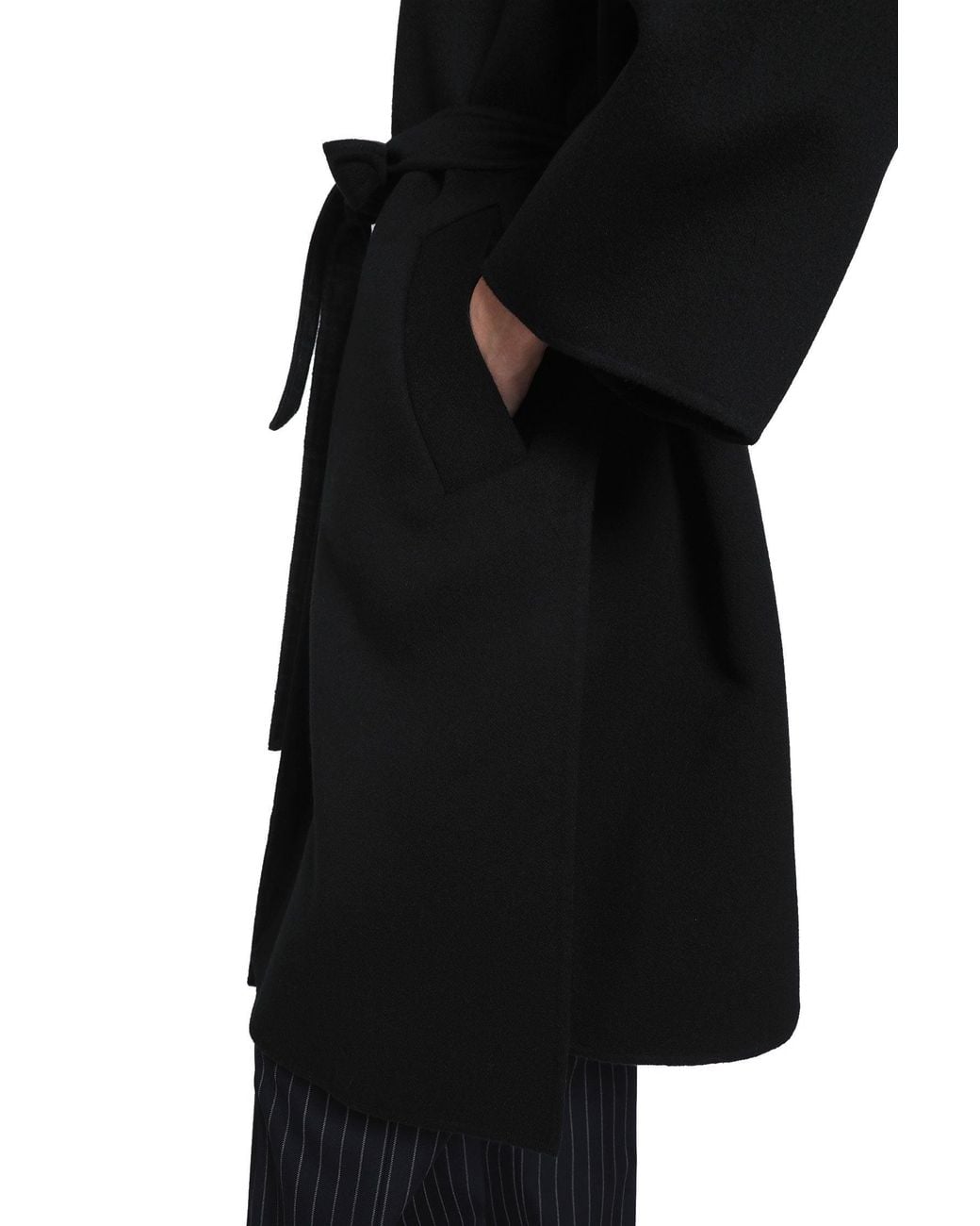 Fendi Black Kimono Double Wool Coat