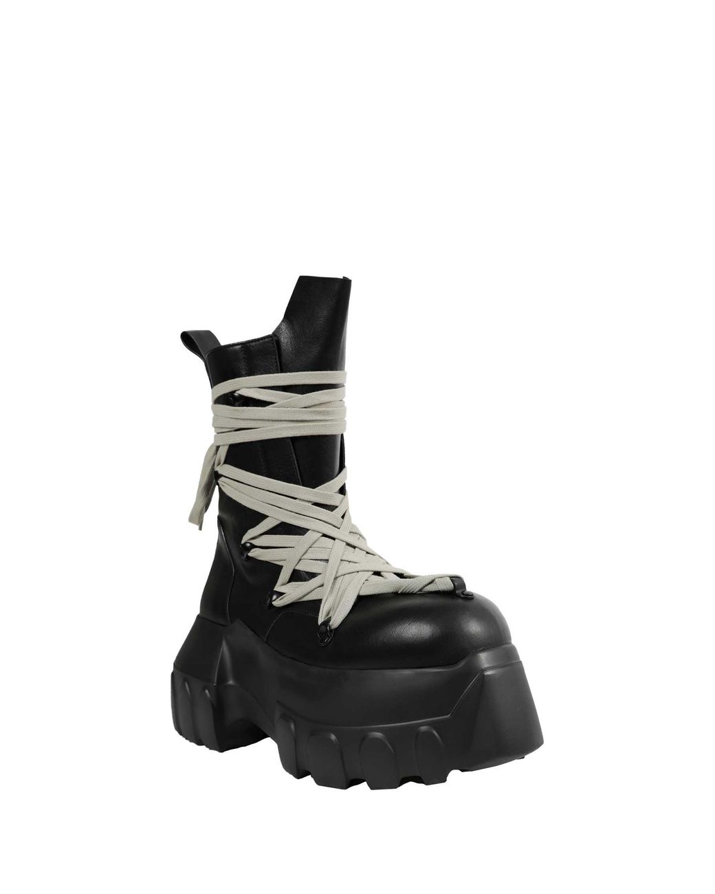 Rick Owens Black Tower Megalace Tractor Boots for men