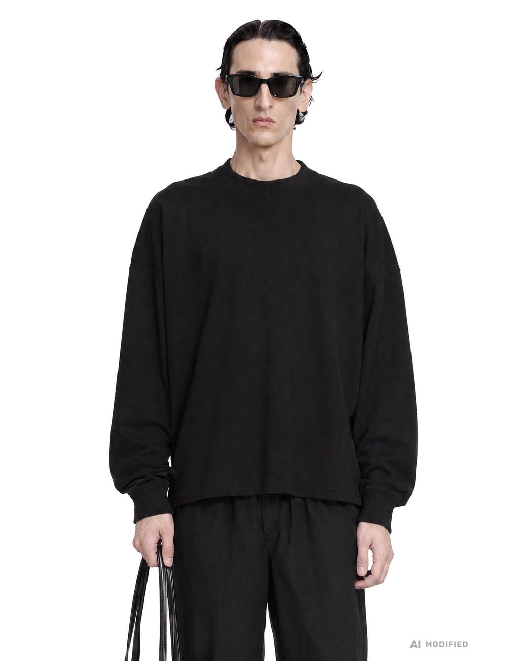 The Row Black Dolino Long Sleeve T-Shirt for men