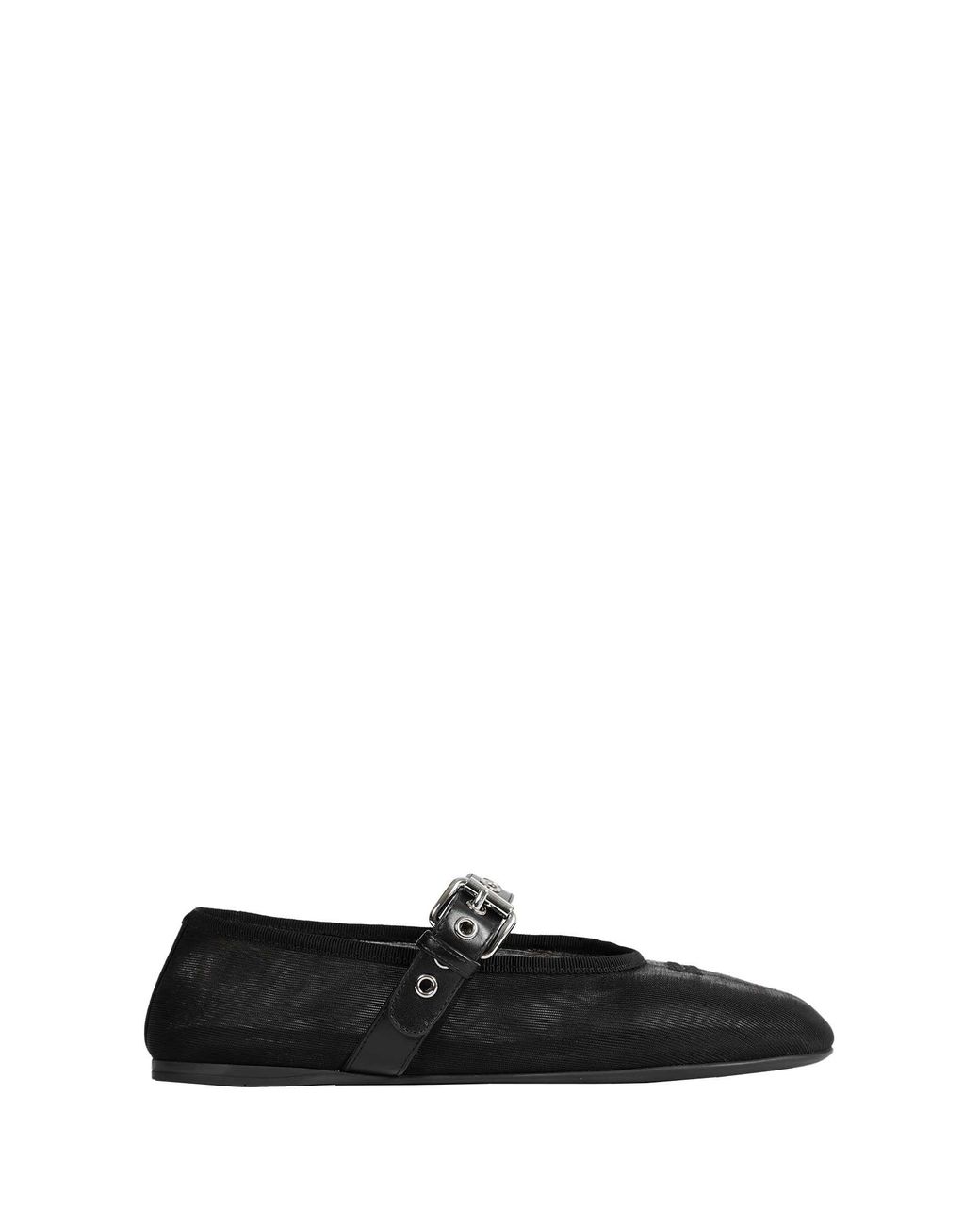 Miu Miu Black Mesh And Fabric Ballerinas