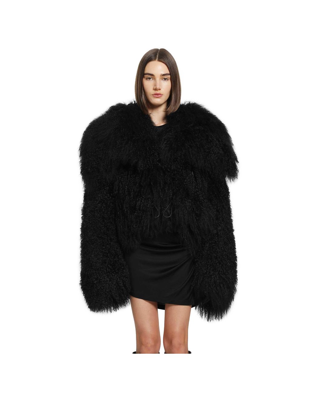 The Attico Black Shearling Bomber