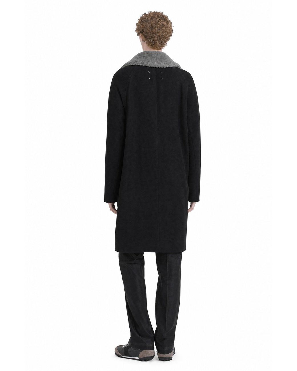 Maison Margiela Black Shearling Collar Coat for men