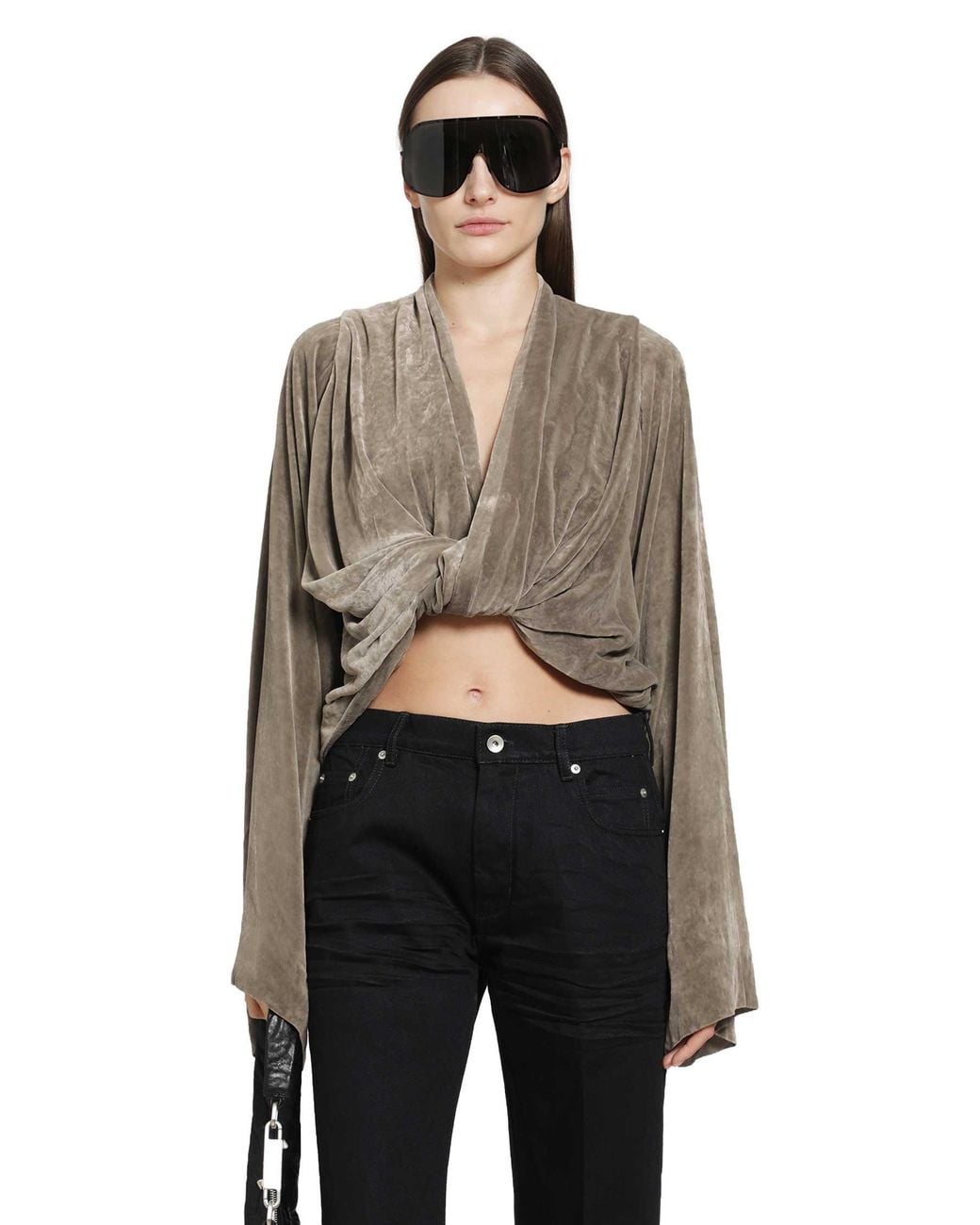 Rick Owens Gray Tower Twist Top