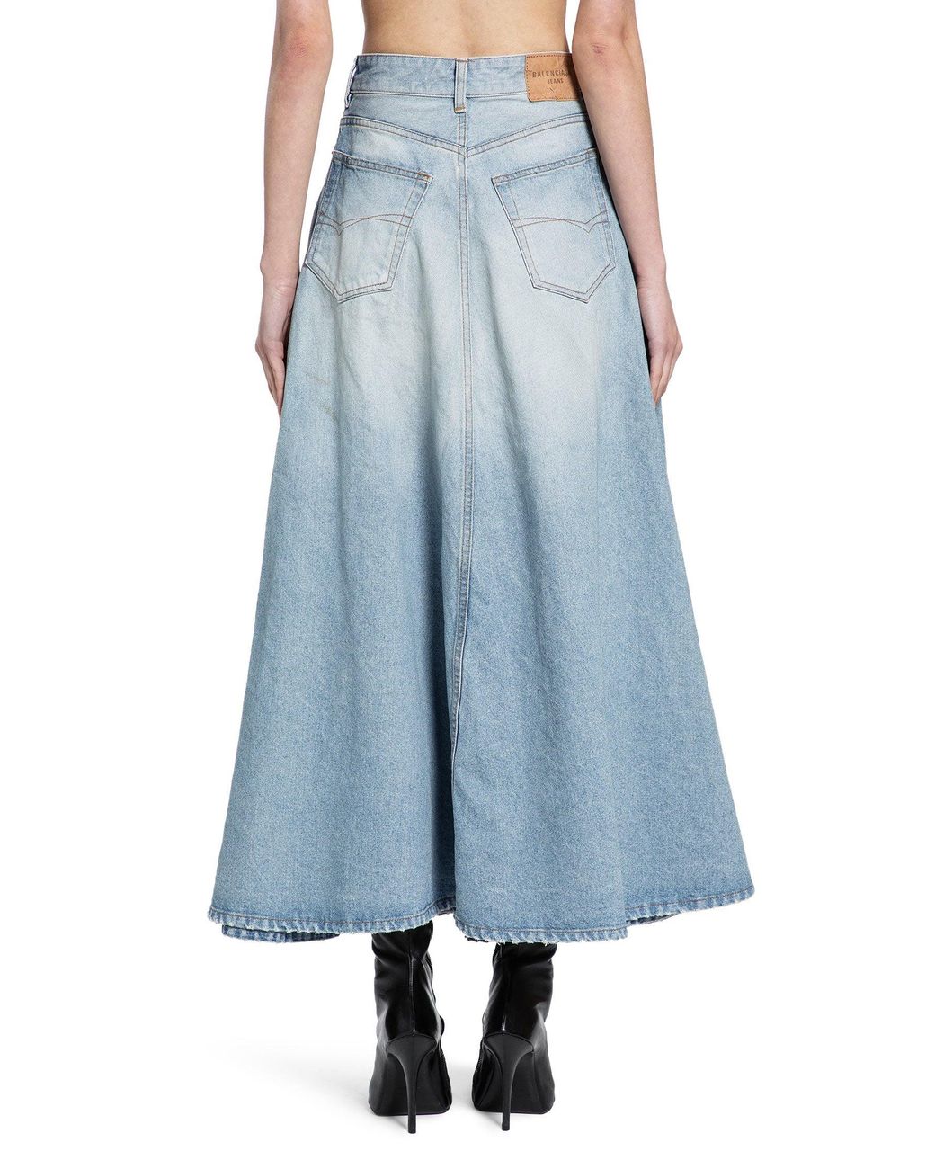 Balenciaga Blue Godet Maxi Skirt