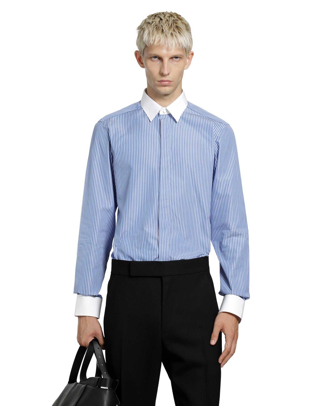 Tom Ford Blue Poplin Stripe Classic Fit Shirt for men