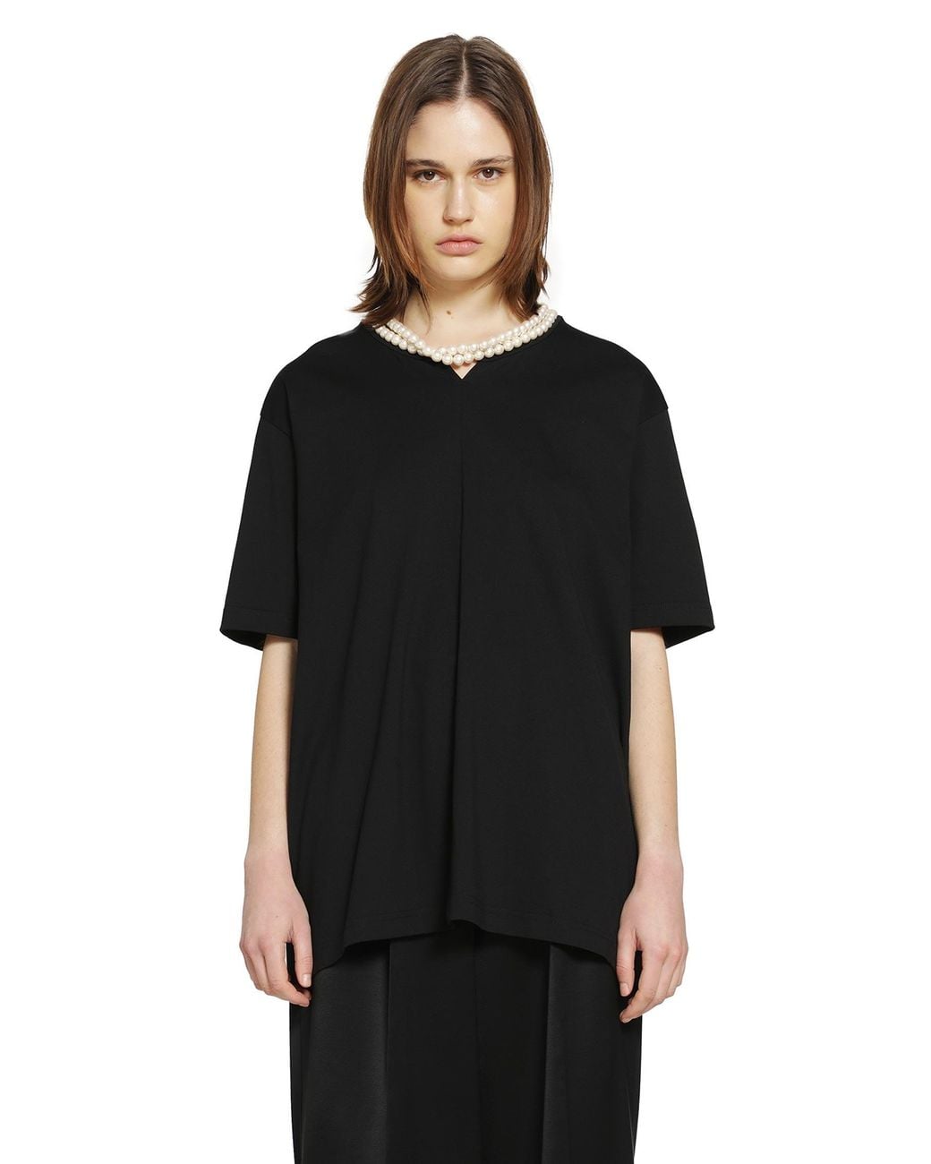Junya Watanabe Black Cotton Jersey T-Shirt With Split