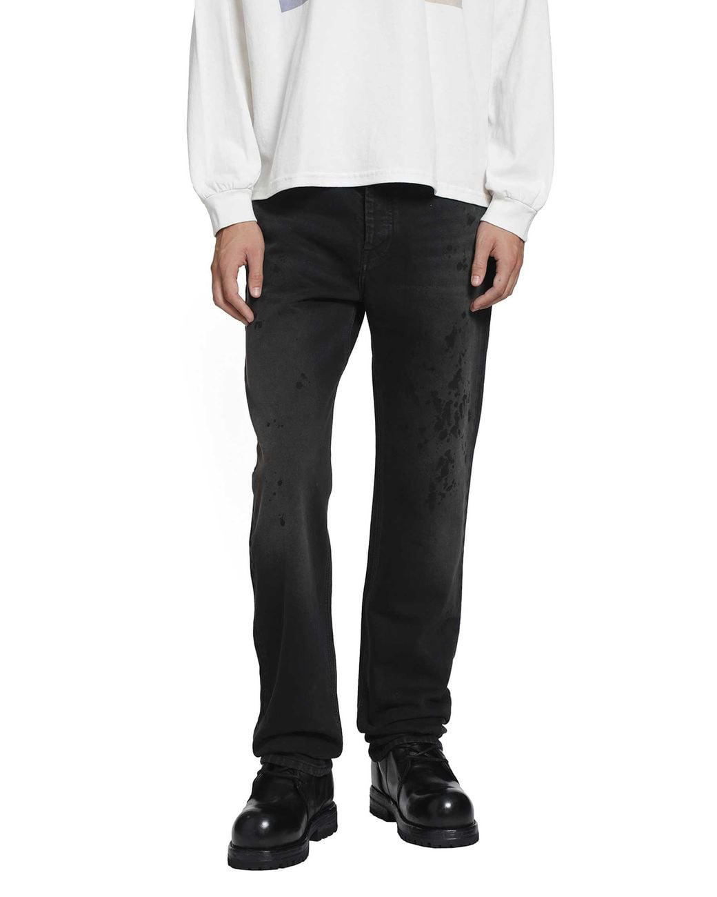 ALEXANDER DIGENOVA Black Painter Jeans for men