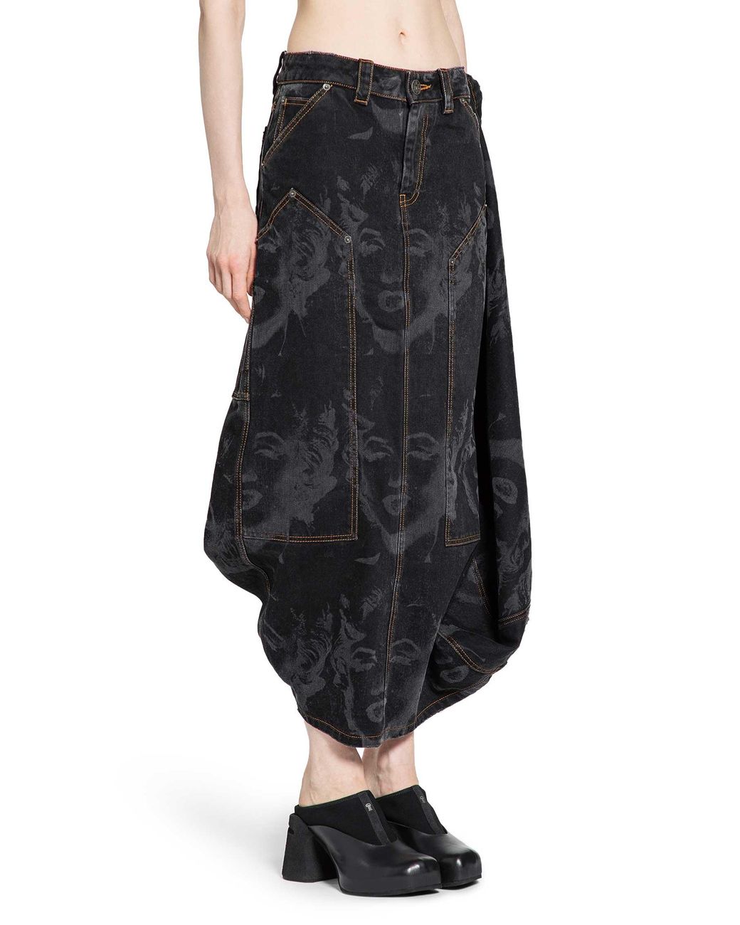 VAQUERA Black Denim Prom Skirt