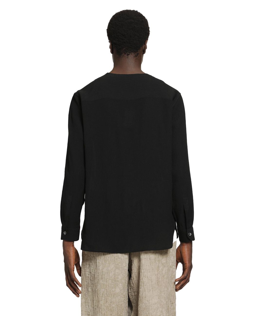 Emporio Armani Black Asymmetric Shirt for men