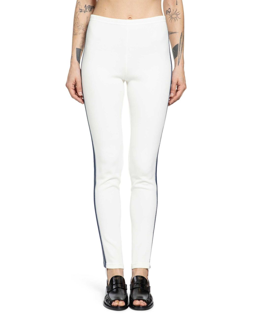 Prada White Fleece Leggings