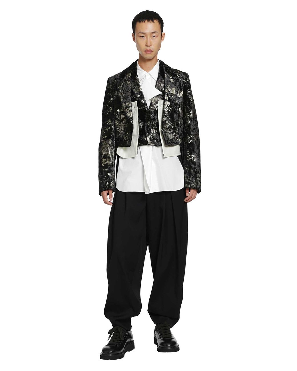 Comme des Garçons Black Pleated Wool Pants for men