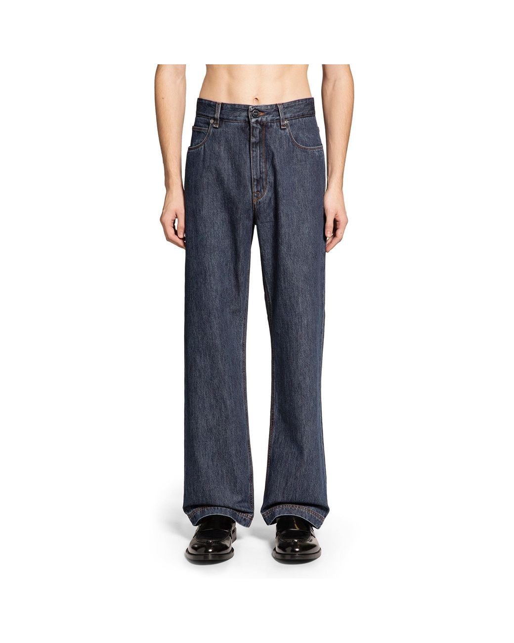 Fendi Blue 5 Pocket Straight Jeans for men