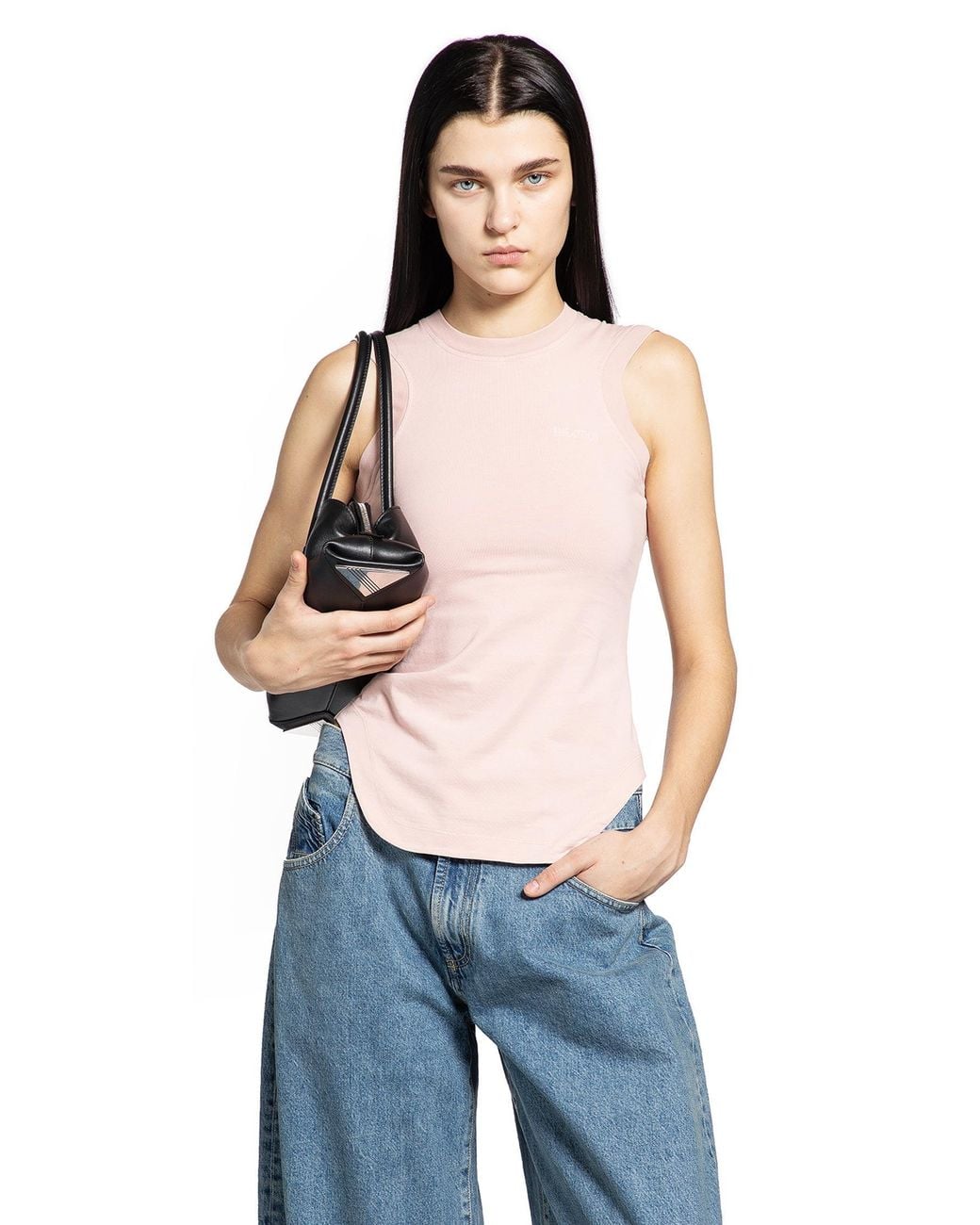 The Attico Blue Light Jersey Tank Top