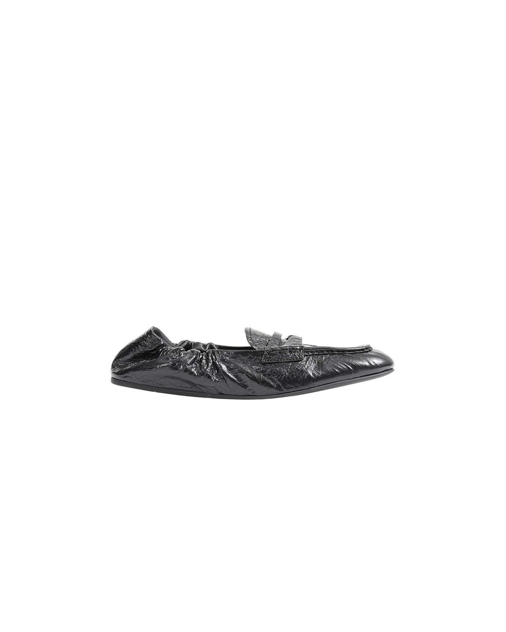 Miu Miu Black Ruches Nappa Leather Loafers
