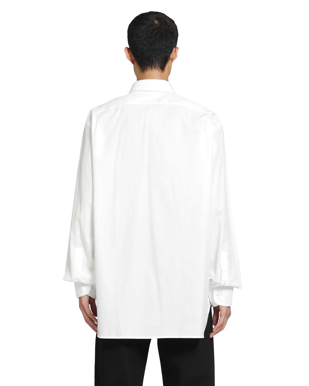SALON C. LUNDMAN White Double Collar Pocket Shirt for men