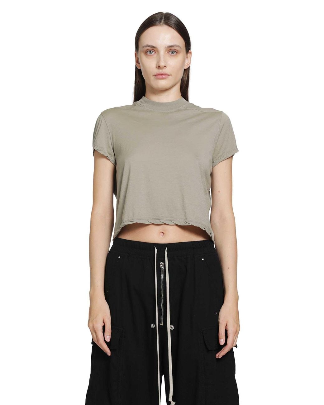 Rick Owens Gray Tower Cropped Small Level T-Shirt