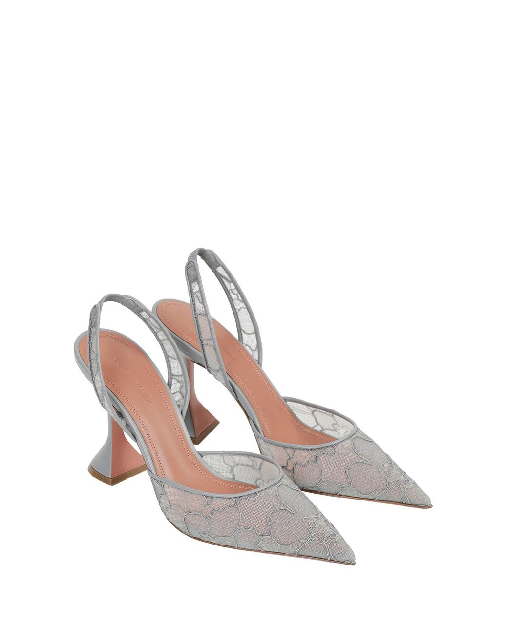 AMINA MUADDI White Holli Lace Slingback 95 Pumps