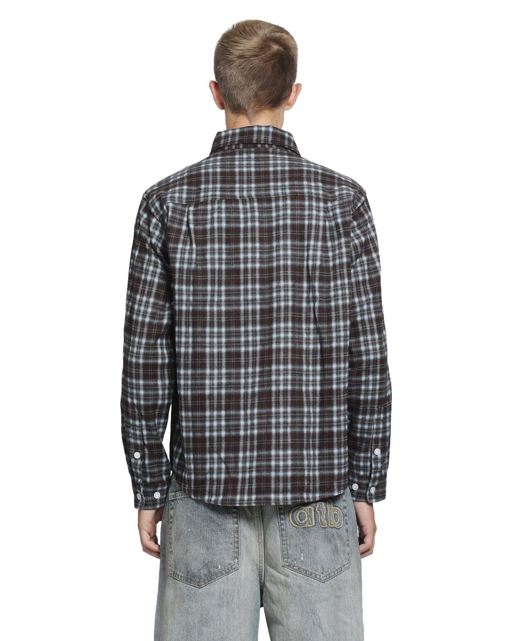 DAGGER Black Micro Check Flannel Shirt for men
