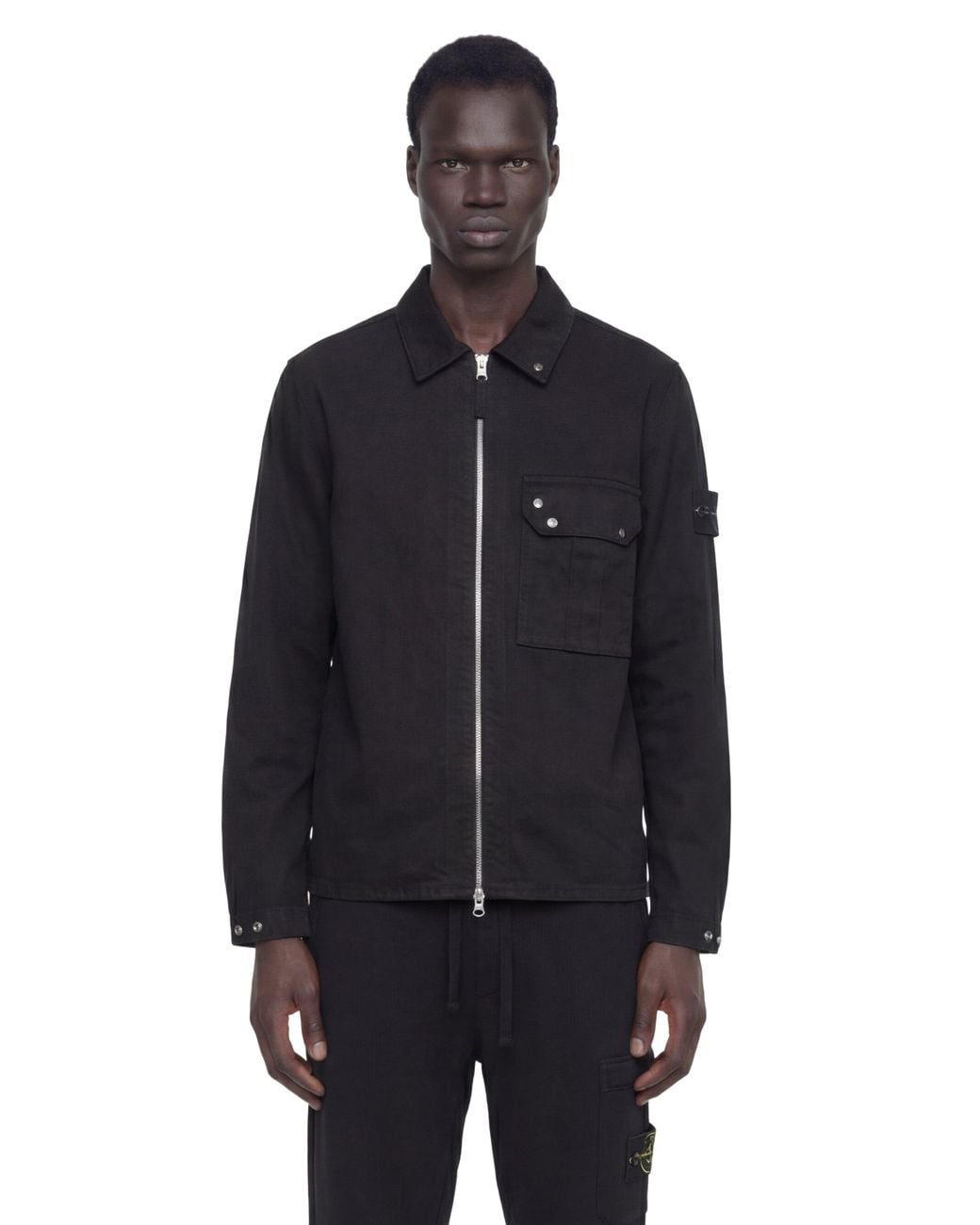 Stone Island Blue Denim Overshirt for men