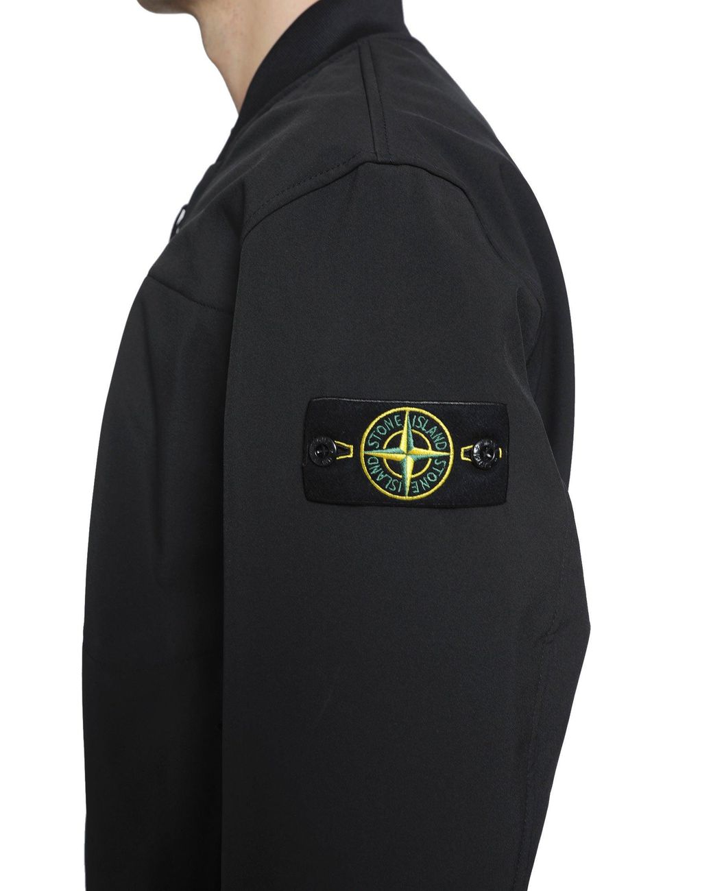 Stone Island Black Q100006 Soft Shell-R Bomber for men
