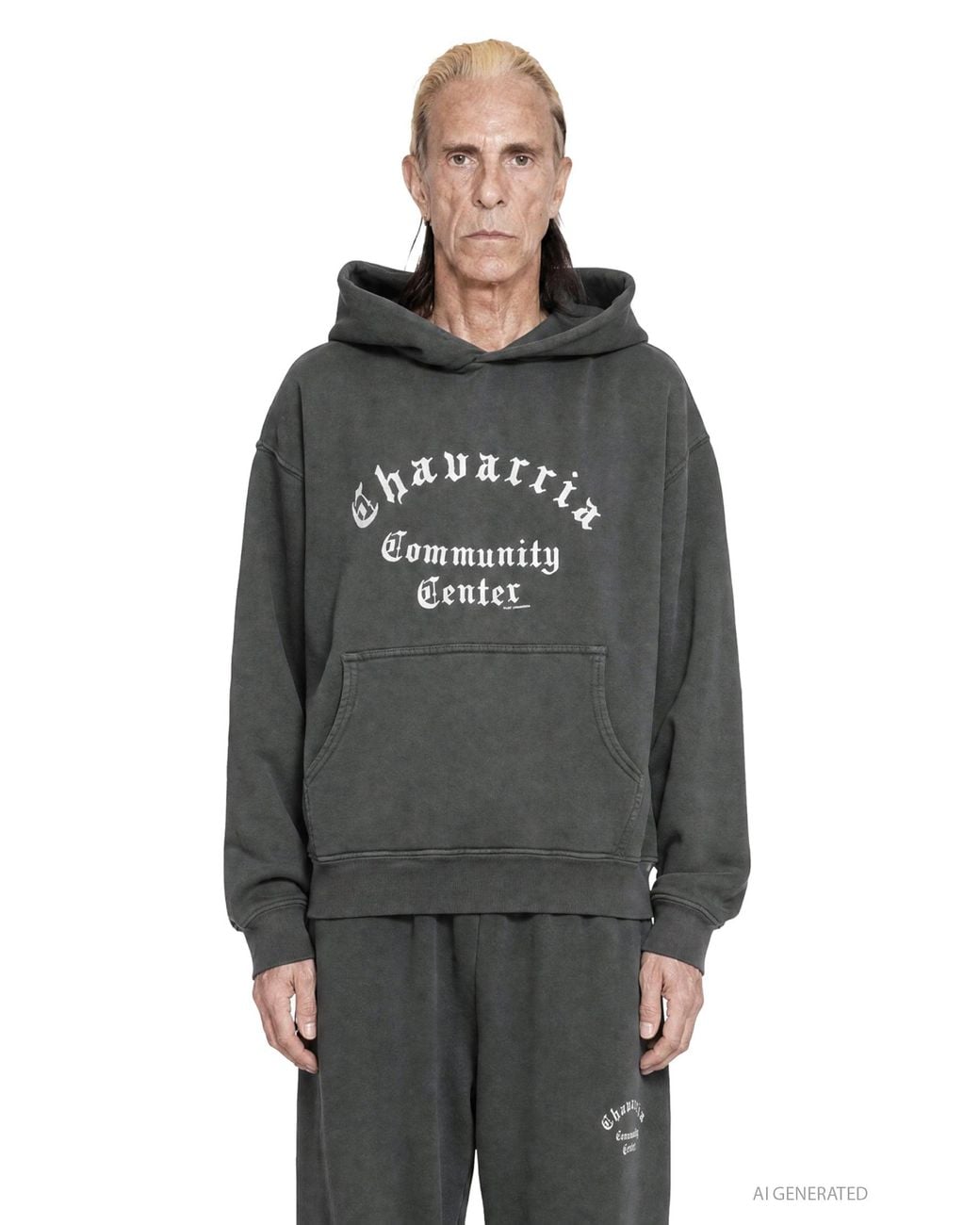 Willy Chavarria Gray Community Center Hoodie for men