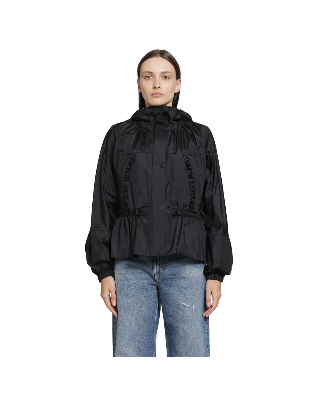 Moncler Black Imaginaire Canvas Short Parka