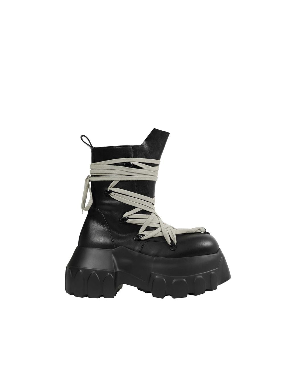 Rick Owens Black Tower Megalace Tractor Boots for men