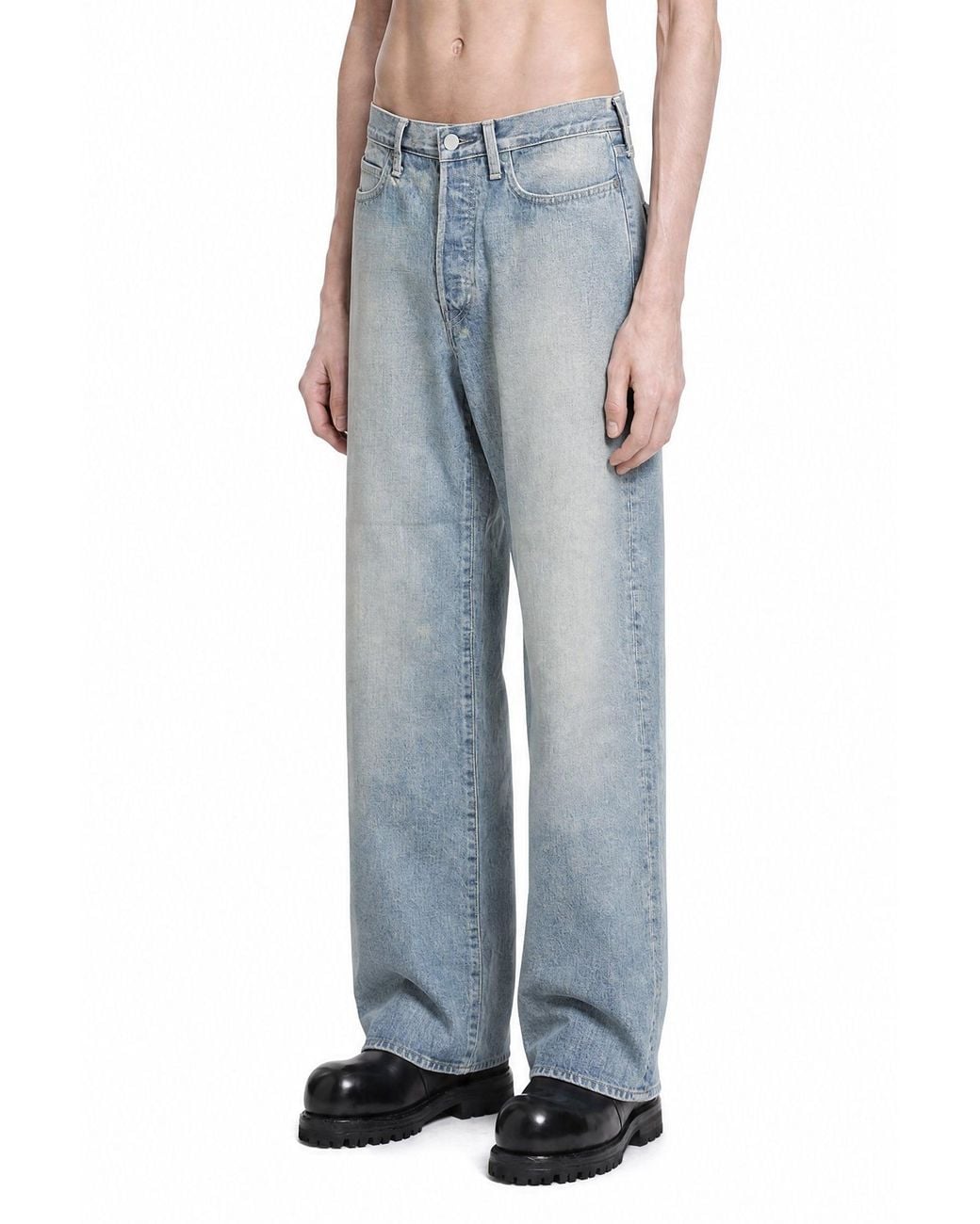 Ssstein Blue Loose Denim Pants for men