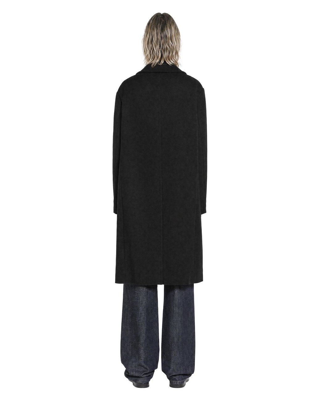 Fendi Black Wool Angora Double-Breasted Coat for men