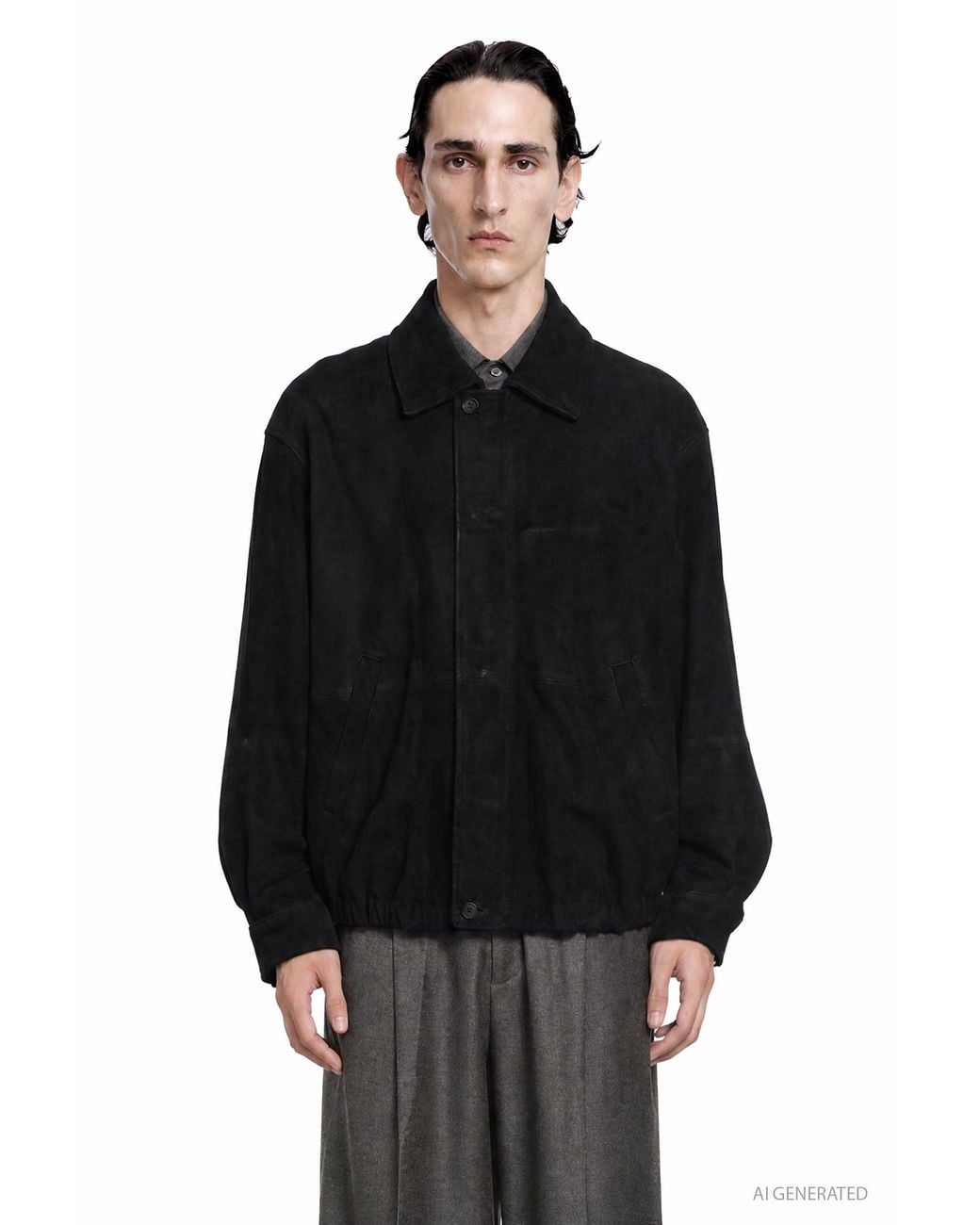 Ssstein Black Goat Suede Jacket for men