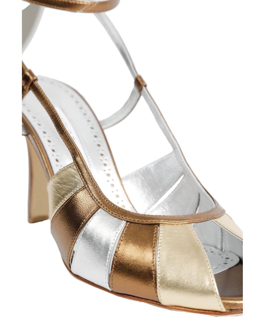 Manolo Blahnik Metallic Coludadhi Sandals