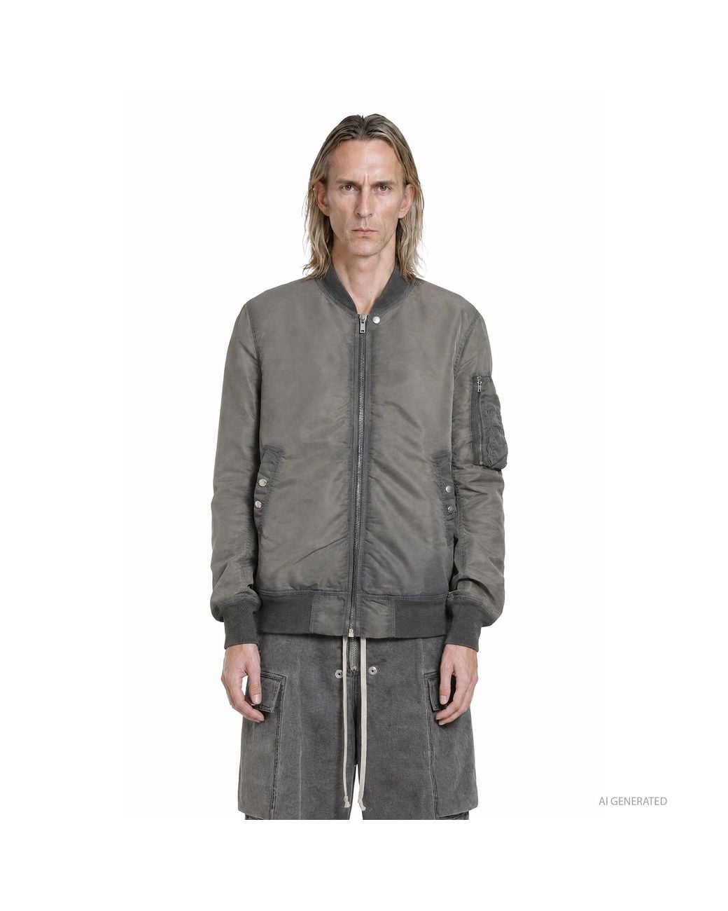 Rick Owens Gray Tower Classic Flight Bomber for men