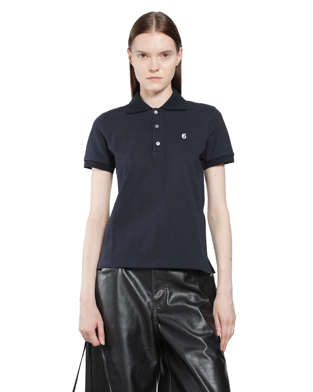 MM6 by Maison Margiela Black Polo Short Sleeve Shirt