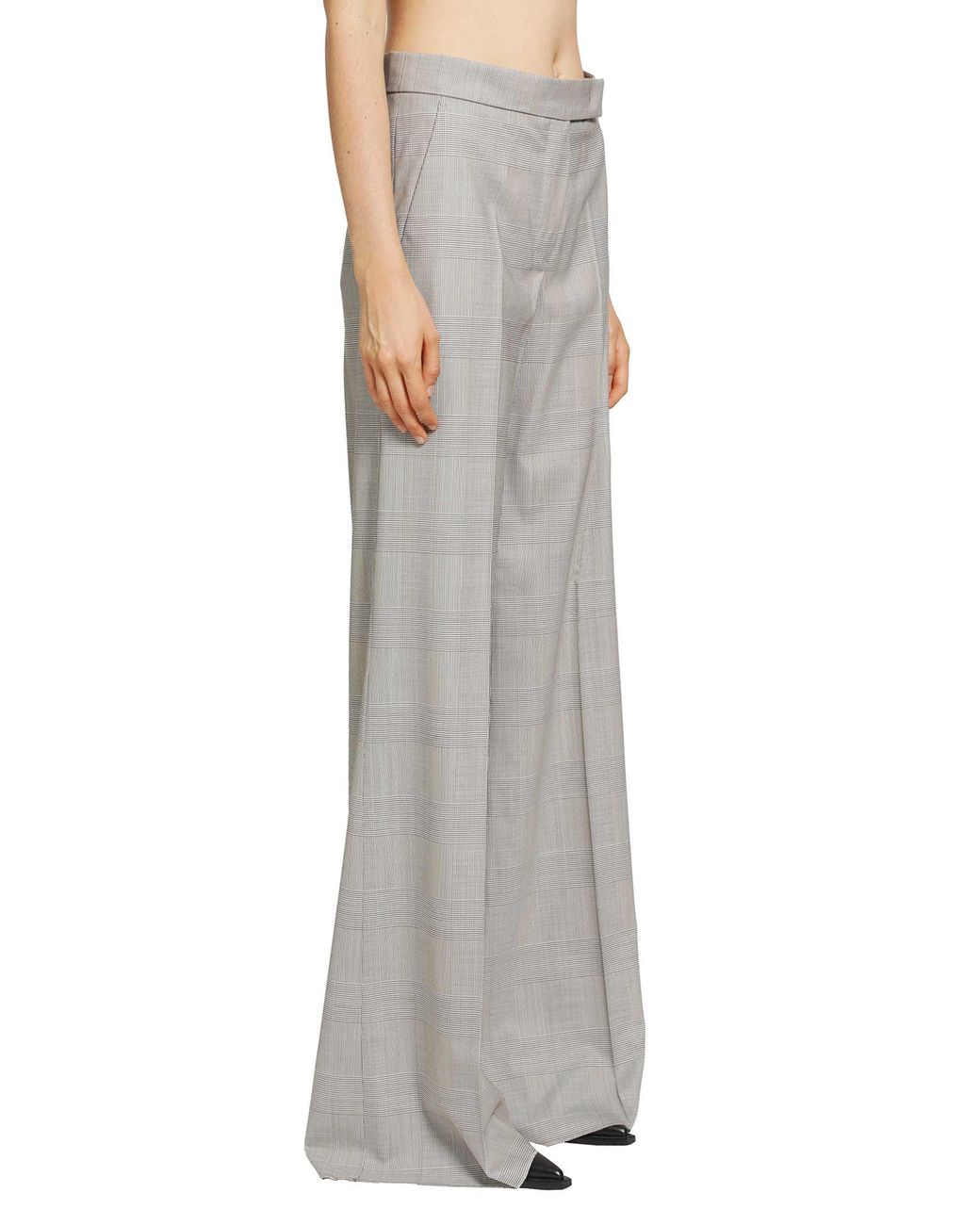Max Mara Gray Glen Plaid Wool Trousers