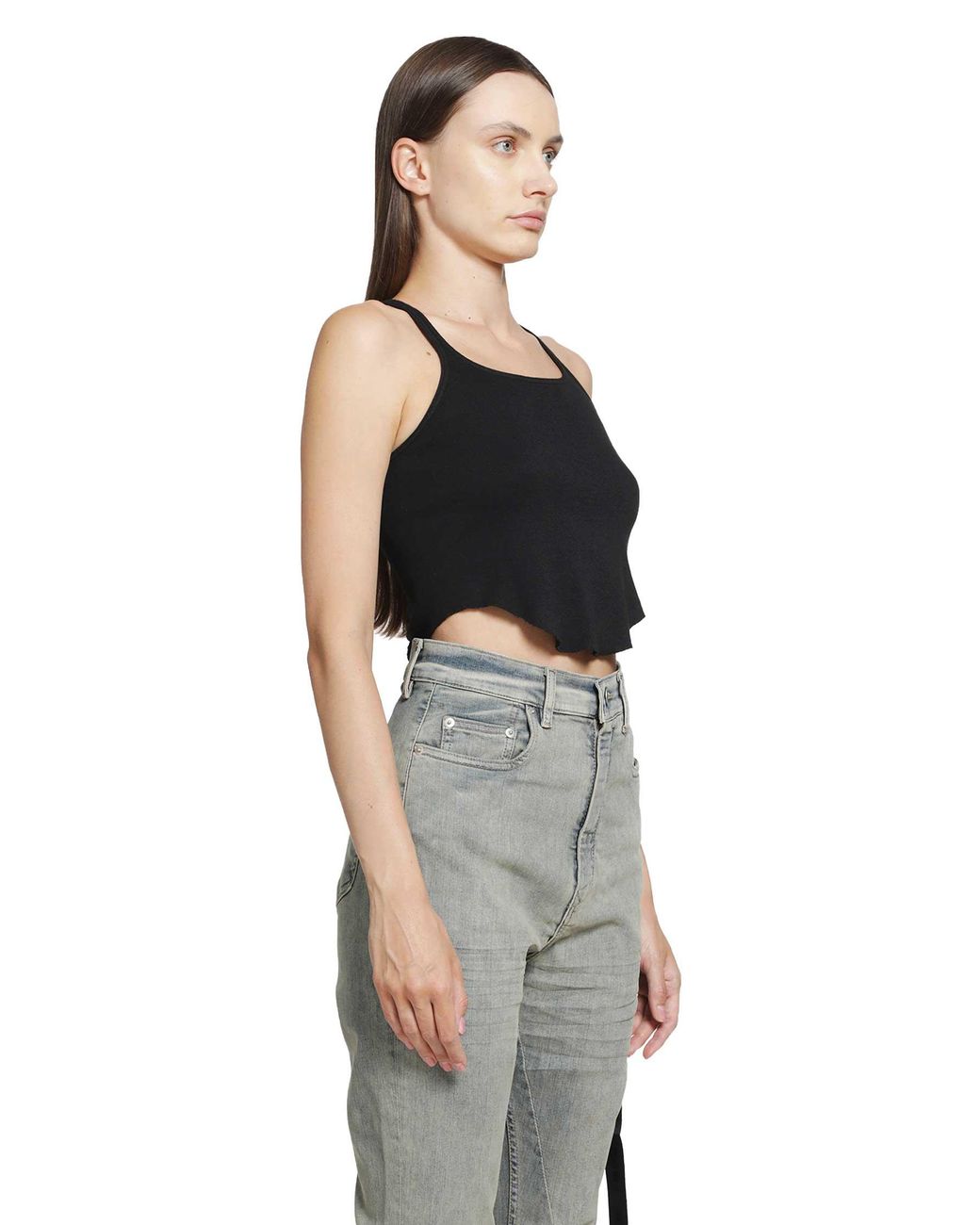 Rick Owens Black Tower Basic Tank Cropped