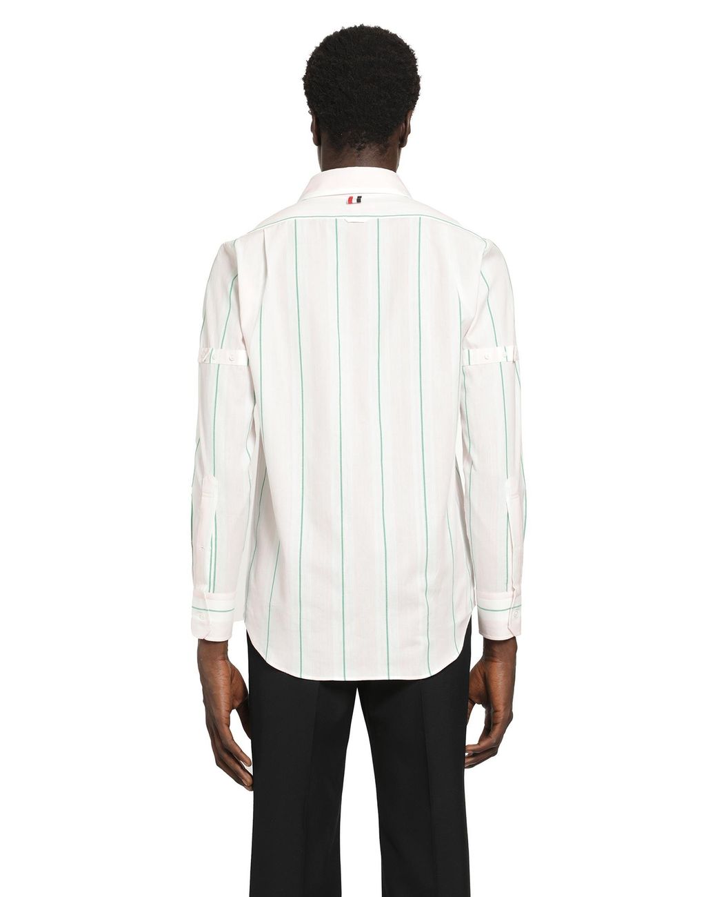 Thom Browne White Stroped Cotton Shirt for men