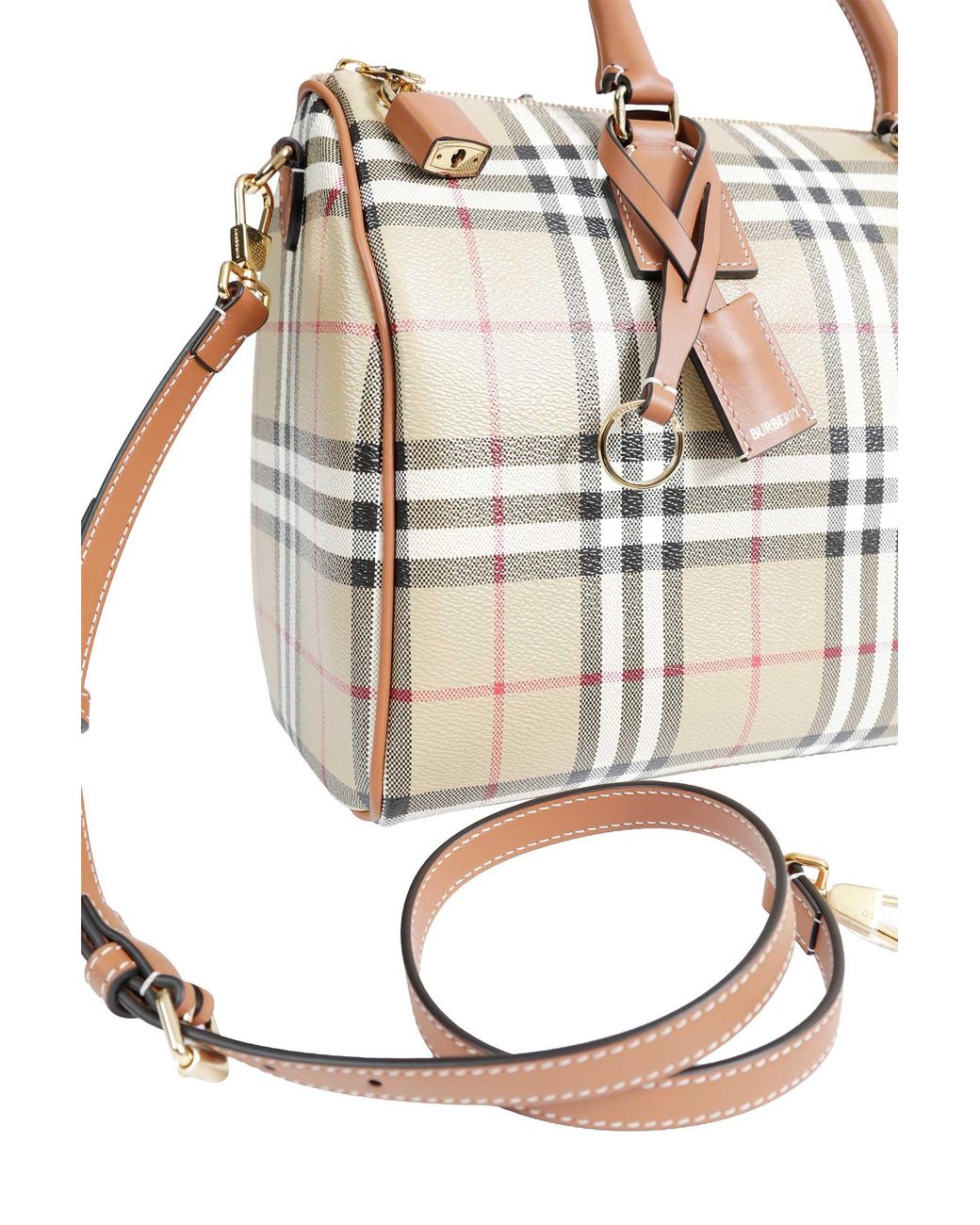 Burberry Brown Medium Check Bowling Bag