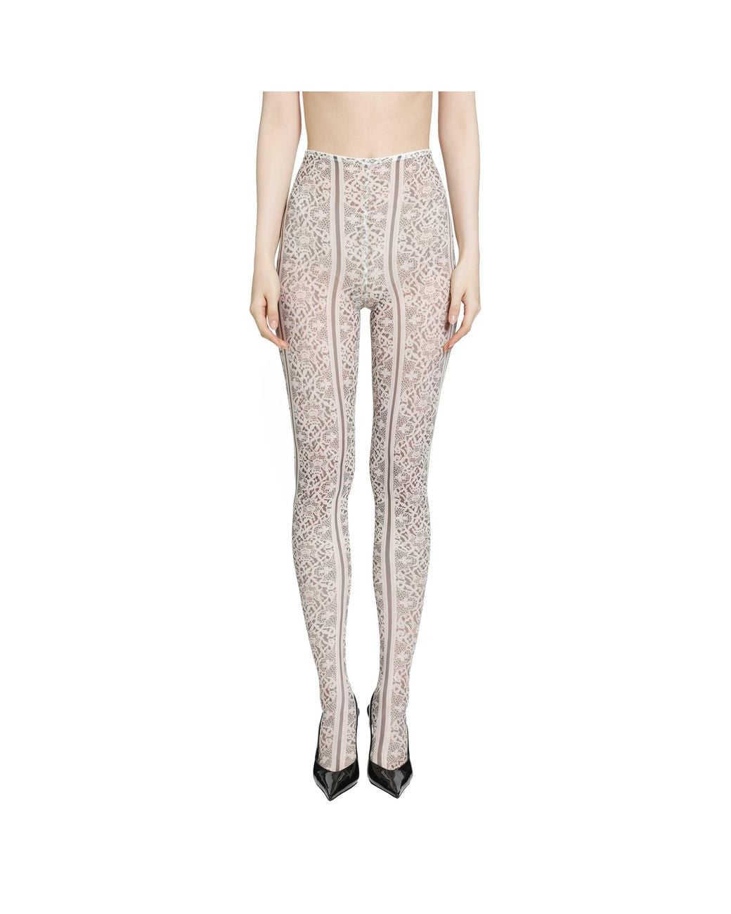 Dilara Findikoglu Natural Past Edges Lace-Effect Mesh Tights