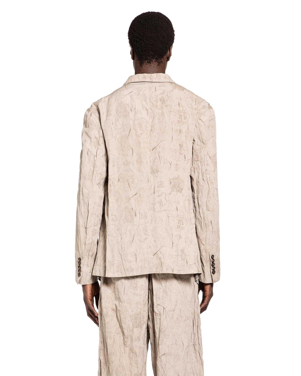 Ziggy Chen Natural Digital Print Double-Breasted Blazer for men