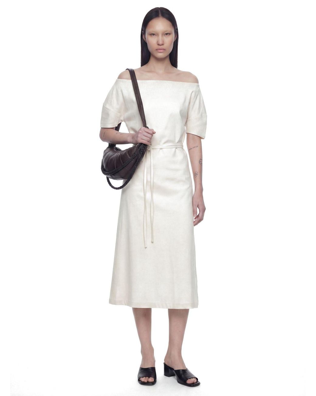 Lemaire White Off Shoulder Dress