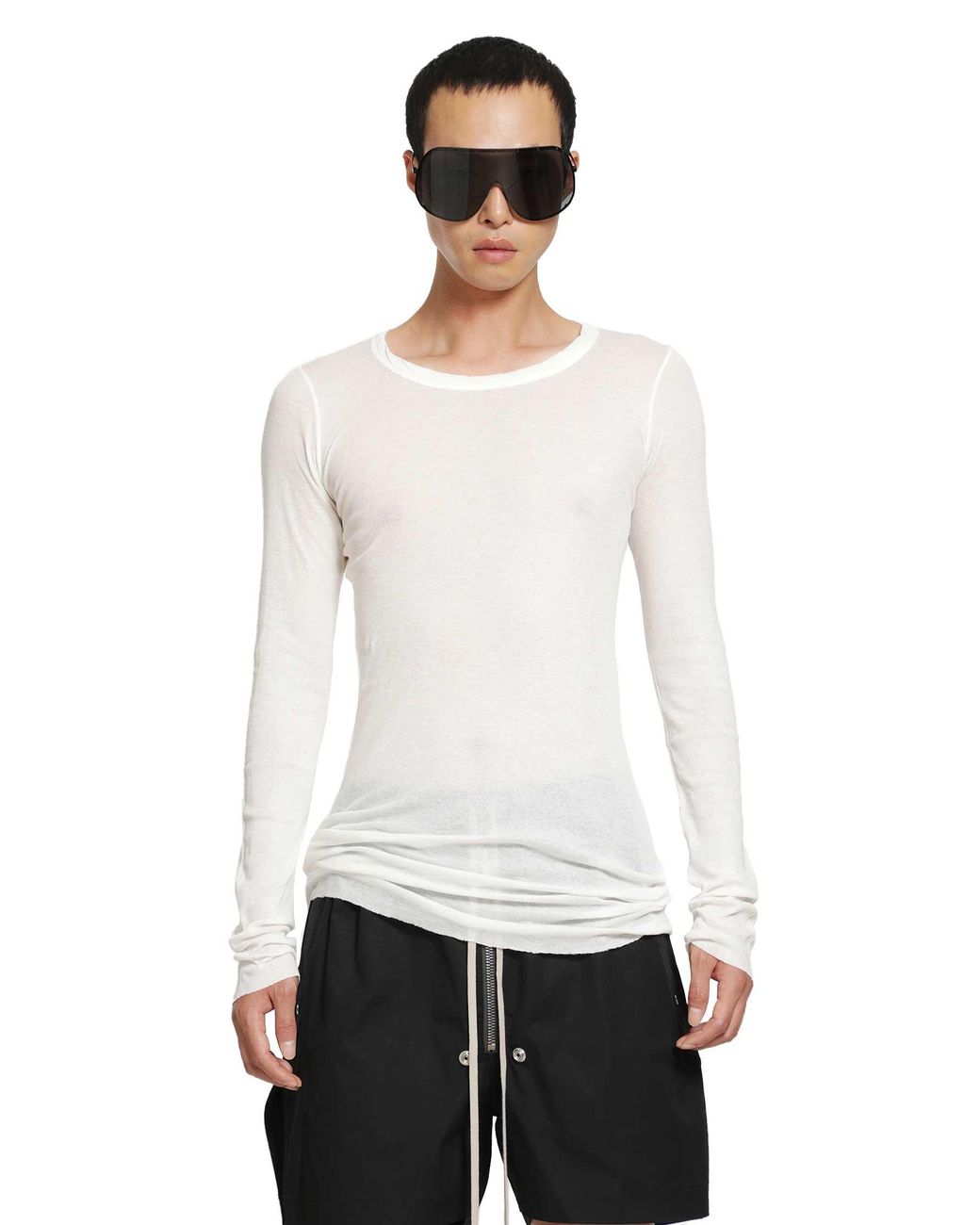 Rick Owens White Tower Rib Ls T for men