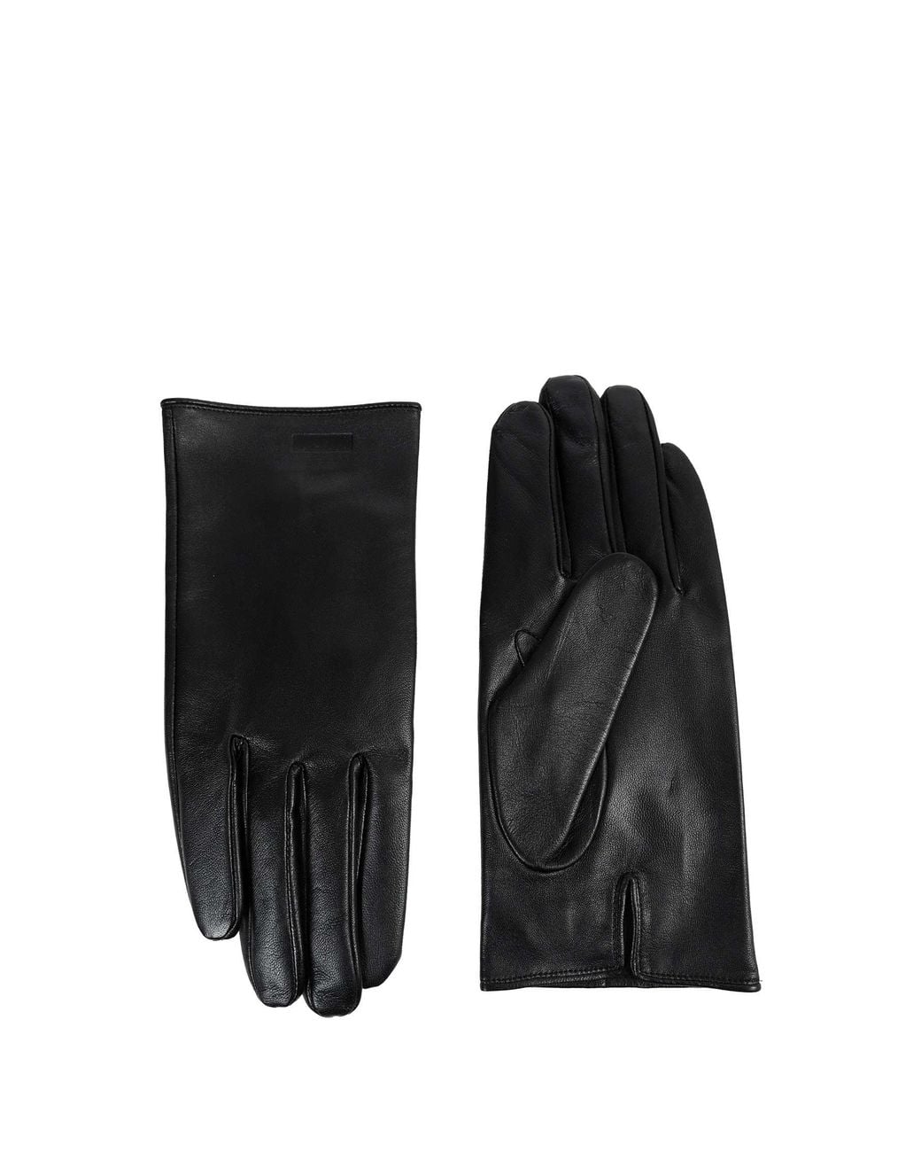 Ssstein Black Leather Gloves for men