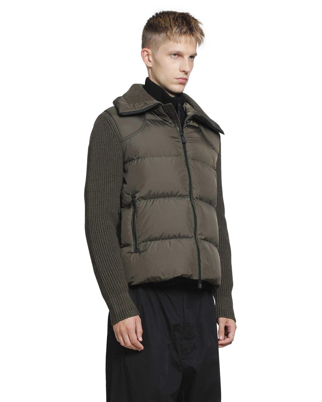 Moncler Gray Padded Wool Zip-Up Cardigan for men