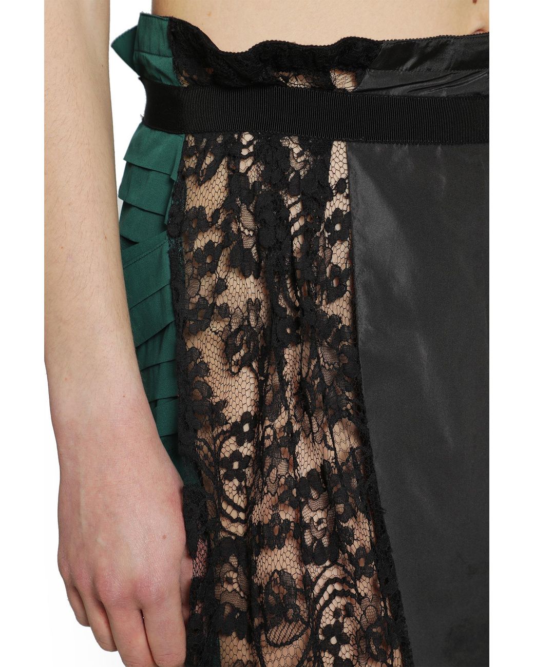 Prada Black Technical Taffeta Patchwork Skirt
