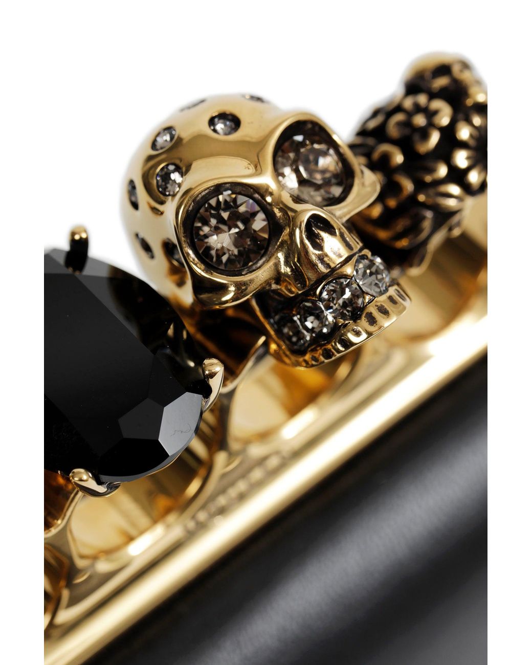 McQueen Black Knuckle Clutch With Chain