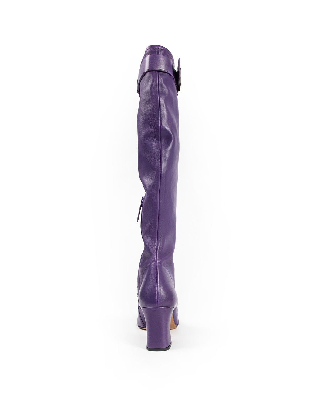 Miu Miu Nappa Leather Boots With Buckle in Purple | Lyst UK