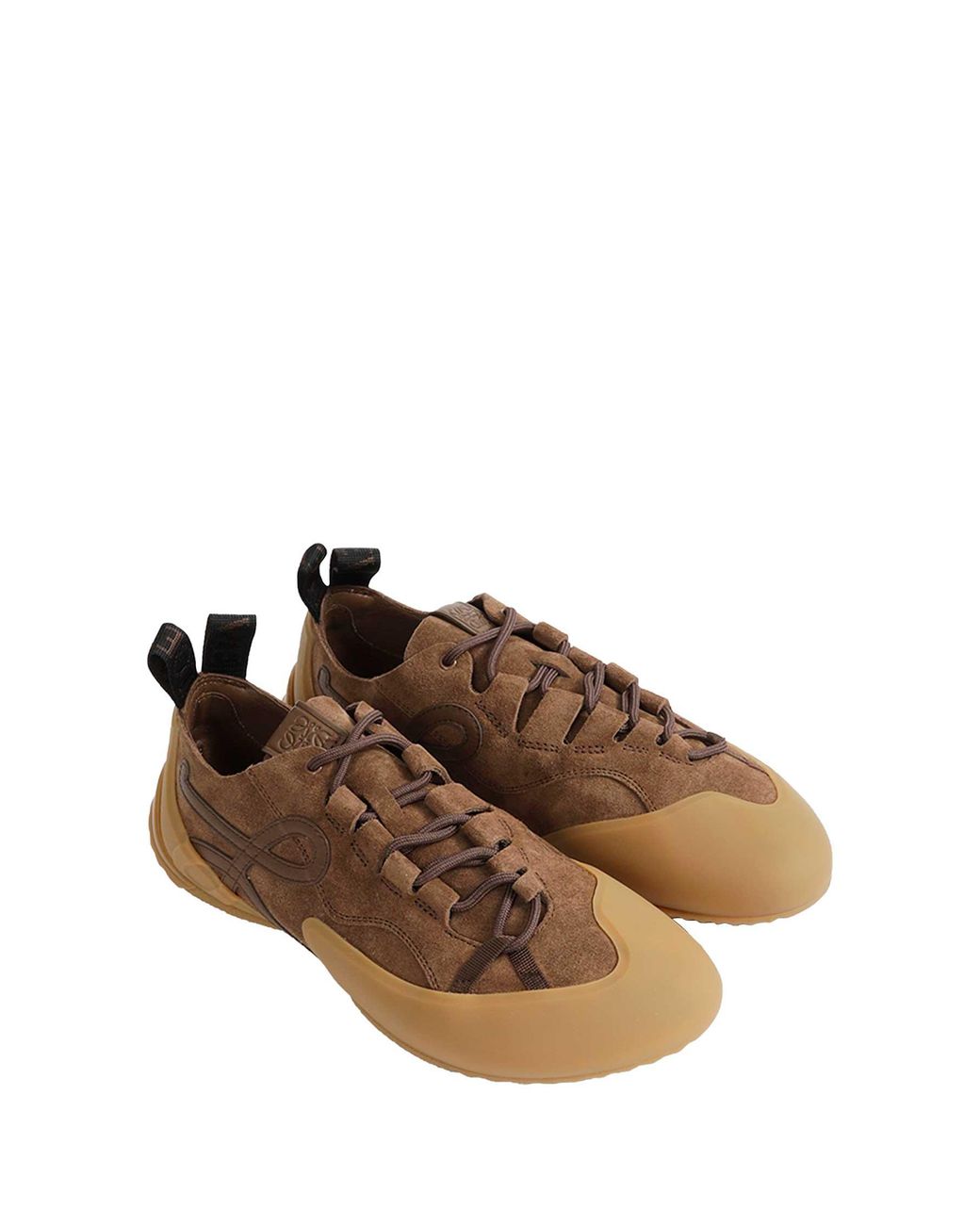 Loewe Brown Suede Grip Sneakers