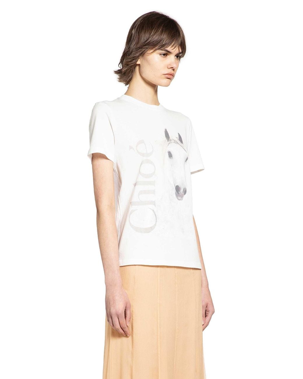 Chloé White Faded Orse T-Shirt