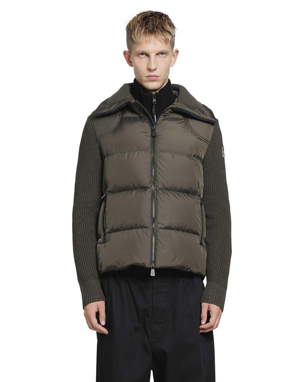 Moncler Gray Padded Wool Zip-Up Cardigan for men